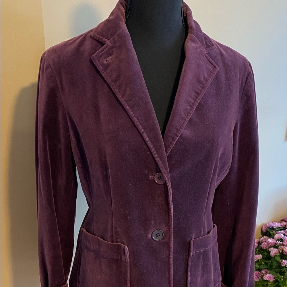 Gap vintage plum colored velvet blazer.